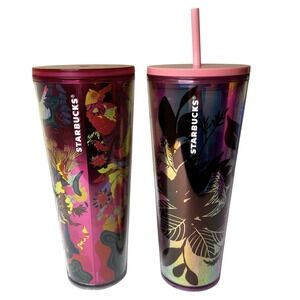 Starbucks Cup 2022 Fall And 2023 Spring Fall Foliage Spring Red Jellyfish 24 Oz